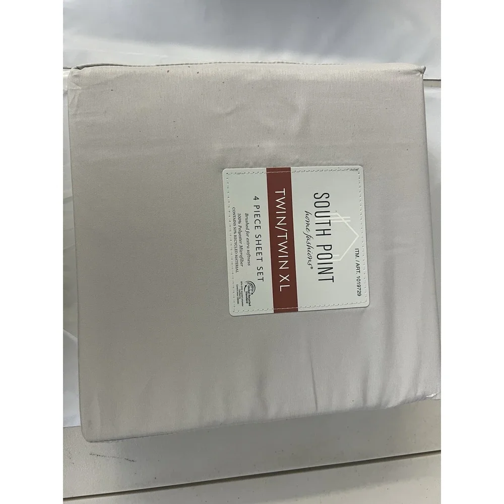 South Point Home Fashions 4 Piece Sheet Set Twin Twin XL Gray Microfiber 1019729